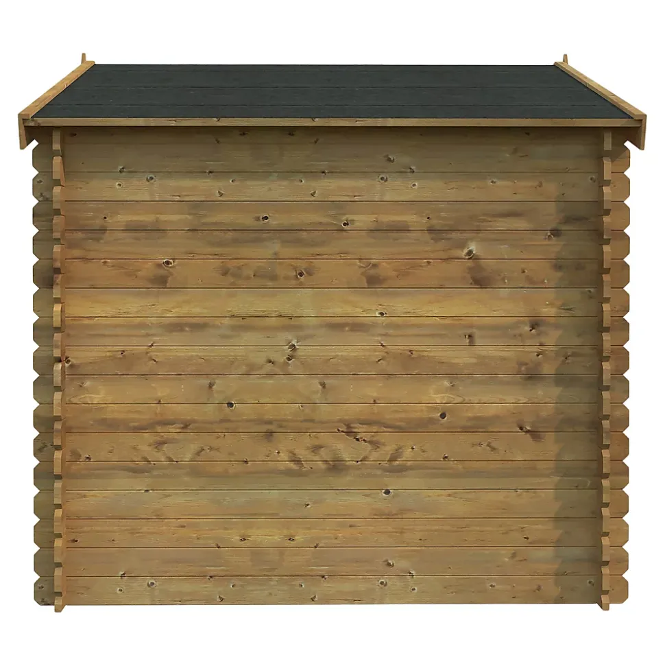 Abri de jardin Klikstrom Belaïa bois traité autoclave marron ép.28 mm surface totale 7.4m²