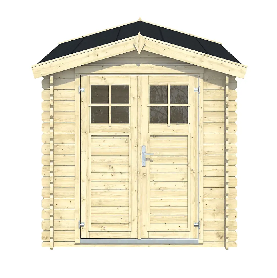 Abri de jardin Klikstrom Belaïa bois naturel ép.28 mm surface totale 5.9m²