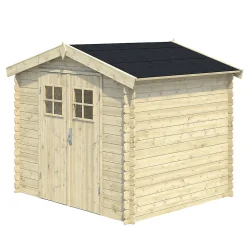 Abri de jardin Klikstrom Mokau bois coloris naturel ép.19 mm surface totale 5,3m²