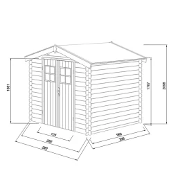 Abri de jardin Klikstrom Mokau bois coloris naturel ép.19 mm surface totale 5,3m²