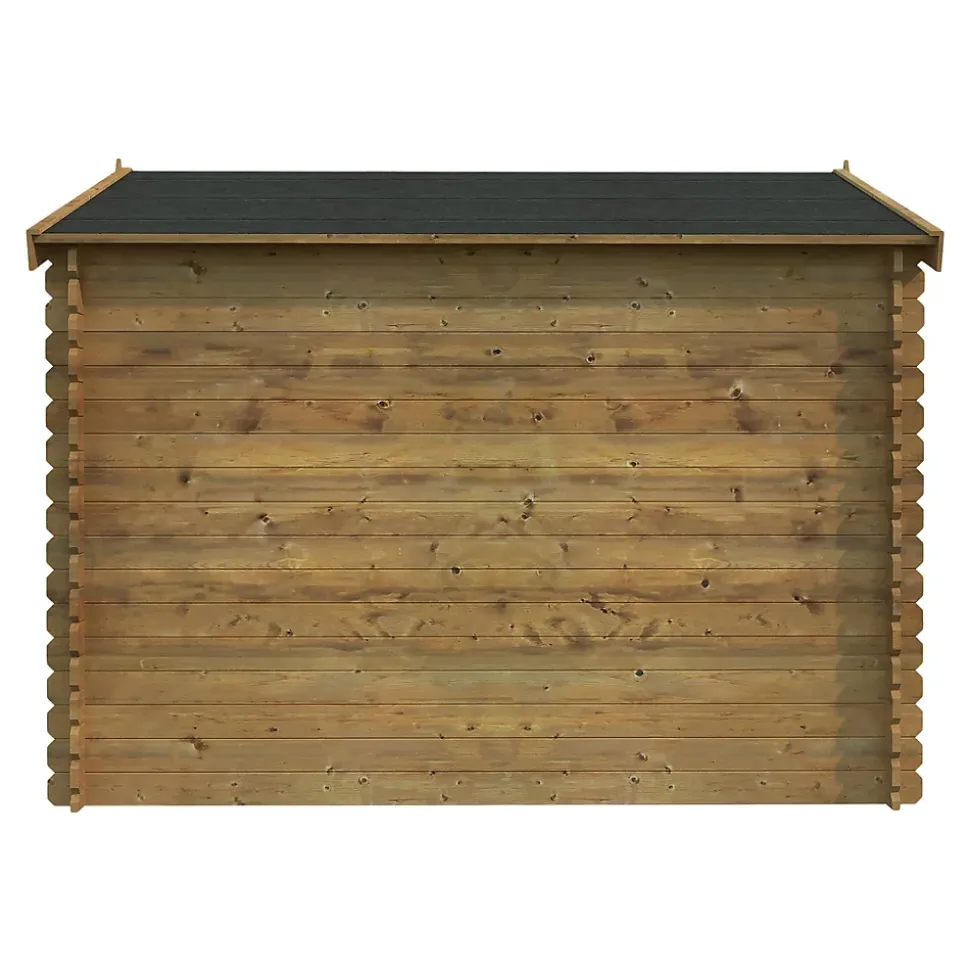 Abri de jardin Klikstrom Belaïa bois traité autoclave marron surface ép.28 mm totale 9.3m²