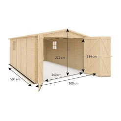 Abri de Jardin KOVER BY TRIGANO en Bois toit plat surface totale 15 m2