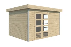 Abri de jardin Lindo 2 L en bois coloris naturel ép.28 mm surface extérieure 12,65 m²