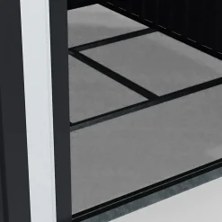 Abri de jardin 3,7M² gris en acier galvanisé avec base