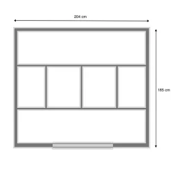 Abri de jardin 3,7M² gris en acier galvanisé avec base