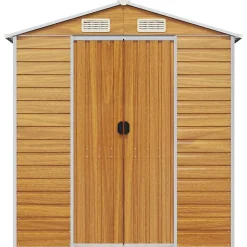 Abri de jardin marron clair 191 x 215 x 198 cm en acier galvanisé vidaXL