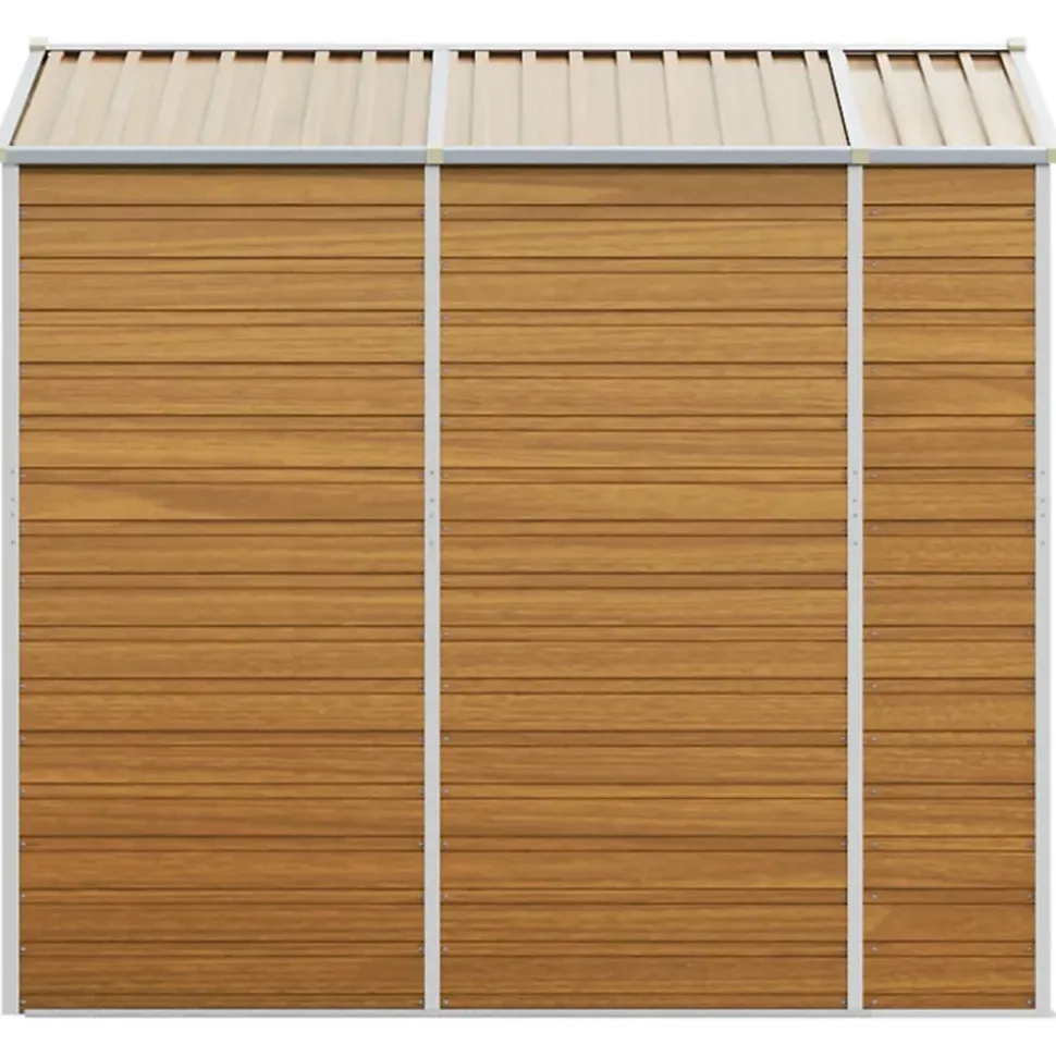 Abri de jardin marron clair 191 x 215 x 198 cm en acier galvanisé vidaXL