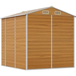 Abri de jardin marron clair 191 x 215 x 198 cm en acier galvanisé vidaXL