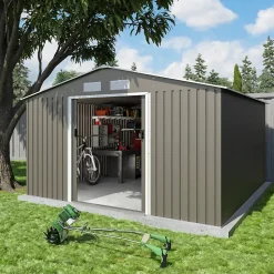 Abri de jardin métal 12,78 m2 + kit d'ancrage