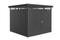 Abri de jardin métal Biohort HighLine H4 gris foncé double porte surface totale 7.56 m²