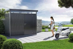 Abri de jardin métal Biohort HighLine H2 gris foncé simple porte surface totale 5.36 m²