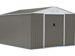 Abri de jardin métal "Dallas" 15,16 m² Taupe