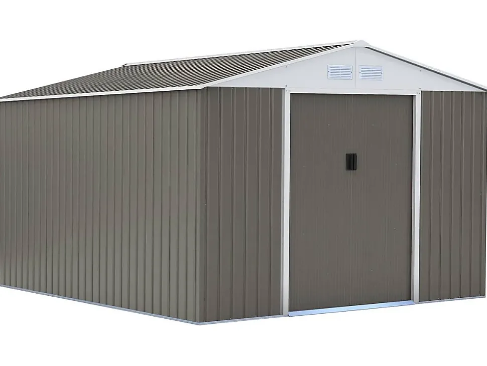 Abri de jardin métal "Dallas" 15,16 m² Taupe