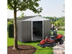 Abri de jardin métal "Dallas" 5,29 m2 (4,83 m2 au sol) Taupe