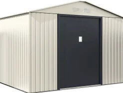 Abri de jardin métal "Nebraska" 5,29 m2 (4,83 m2 au sol) Beige