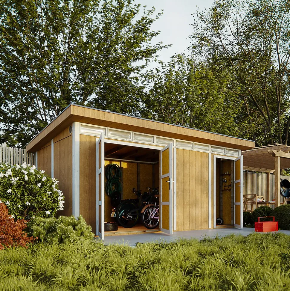Abri de Jardin Qualité Premium 8.52+2.95 m² - M905C-TERRA BROWN - Timbela