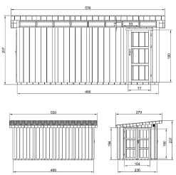 Abri de Jardin Qualité Premium 8.52+2.95 m² - M905C-TERRA BROWN - Timbela