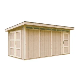 Abri de Jardin Qualité Premium 8.52+2.95 m² - M905C-REDWOOD RED - Timbela