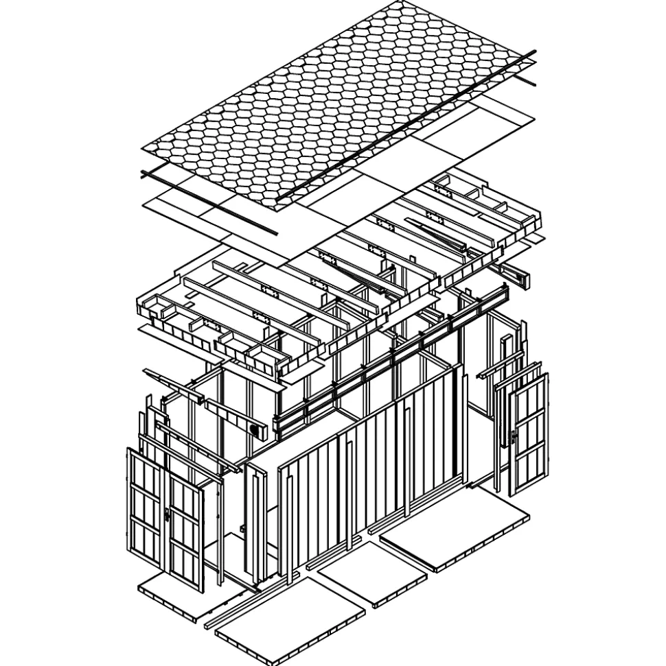 Abri de Jardin Qualité Premium 8.52+2.95 m² - M905C - CAVERN STEEL - Timbela