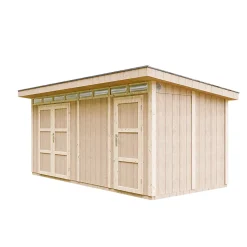 Abri de Jardin Qualité Premium 8.52+2.95 m² - Cabane de Jardin Exterieur - Garage Moto Exterieur Timbela M905C - HARVEST HONEY