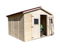 Abri de jardin sans plancher 7.62m² bois naturel Habrita ED2828.02