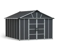 Abri de jardin Yukon polycarbonate gris foncé surface totale 13,1m²