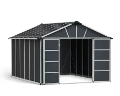 Abri de jardin Yukon polycarbonate gris foncé surface totale 13,1m²