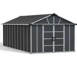 Abri de jardin Yukon polycarbonate gris foncé surface totale 21,3m²