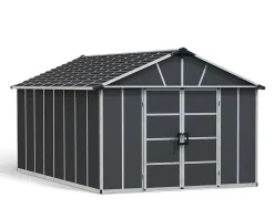 Abri de jardin Yukon polycarbonate gris foncé surface totale 17,2m²