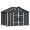 Abri de jardin Yukon polycarbonate gris foncé surface totale 9m²