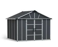 Abri de jardin Yukon polycarbonate gris foncé surface totale 9m²