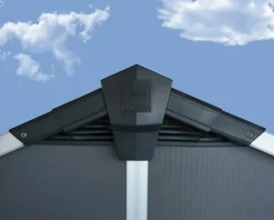 Abri de jardin Yukon polycarbonate gris foncé surface totale 9m²