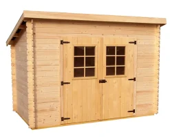 Abri madriers massifs 4.59 m² bois naturel Habrita CH3019.02N