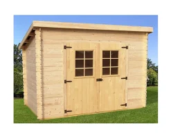 Abri madriers massifs 4.59 m² bois naturel Habrita CH3019.02N