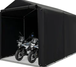 Abri Velo Moto, Tente de Rangement Extérieure pour vélos, Housse Etanche, Porte à Fermeture Eclair Enroulable