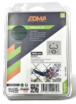 Agrafe à grillage OMEGA 20mm verte boîte de 1000 - EDMA - 043001