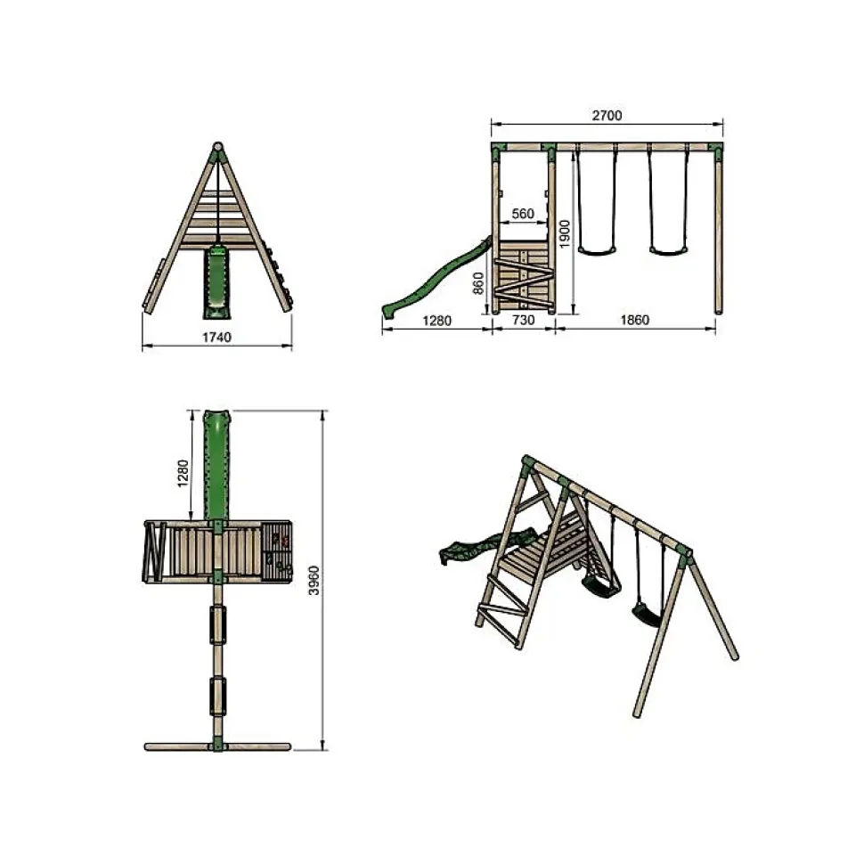 Aire de jeux MASGAMES TIBET M Avec rampe toboggan
