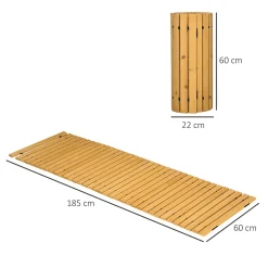 Allée chemin de jardin en lattes de bois enroulable - dim. 185L x 60l x 1,9H cm - bois de sapin pré-huilé