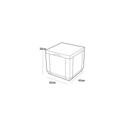 ALLIBERT JARDIN Table-pouf avec coussin et rangement integre - Imitation rotin tresse graphite