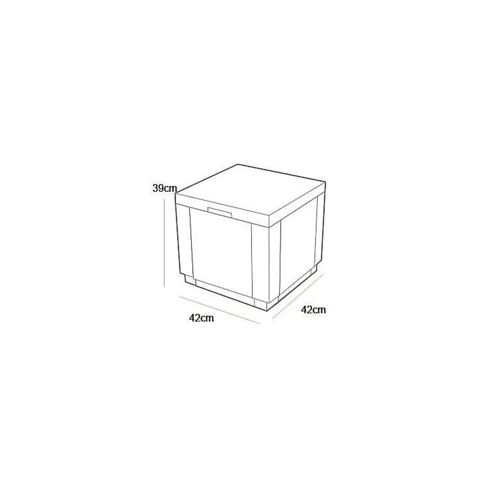ALLIBERT JARDIN Table-pouf avec coussin et rangement integre - Imitation rotin tresse graphite