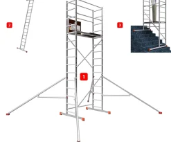 AluCombine 4 500 hauteur de travail 5m echafaudage echellee traverse stabilisateur triangulaire