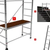 AluCombine 4 300 hauteur de travail 3m echafaudage echellee 2 roues echafaudage fixes 100mm