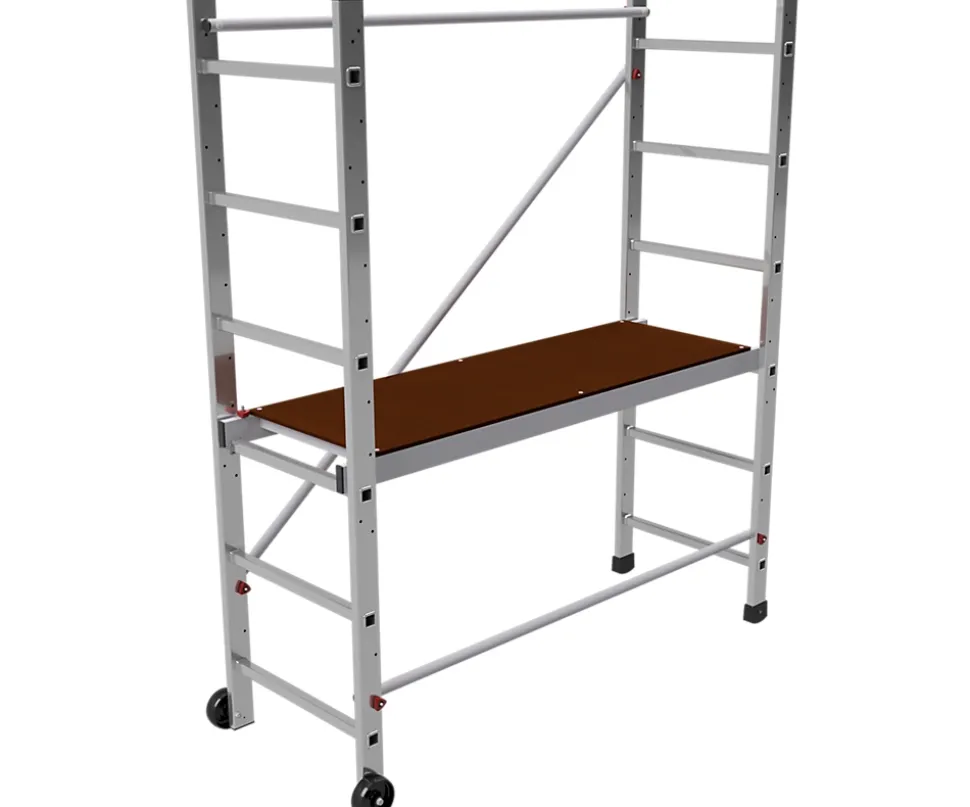 AluCombine 4 300 hauteur de travail 3m echafaudage echellee 2 roues echafaudage fixes 100mm