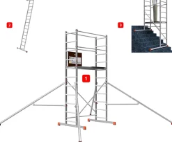 AluCombine 4 400 hauteur de travail 4m echafaudage echellee traverse stabilisateur triangulaire