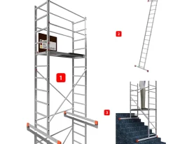 AluCombine 3 400 hauteur de travail 4m echafaudage echellee traverse