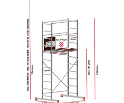 AluCombine 3 400 hauteur de travail 4m echafaudage echellee traverse