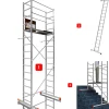 AluCombine 3 500 hauteur de travail 5m echafaudage echellee traverse 2 roues echafaudage fixes 80mm ancrages muraux