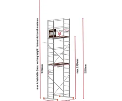 AluCombine 4 600 hauteur de travail 6m echafaudage echellee traverse stabilisateur triangulaire