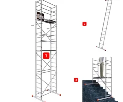 AluCombine 3.0 700 hauteur de travail 7m echafaudage echellee traverse ancrages muraux