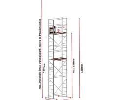 AluCombine 3.0 700 hauteur de travail 7m echafaudage echellee traverse ancrages muraux